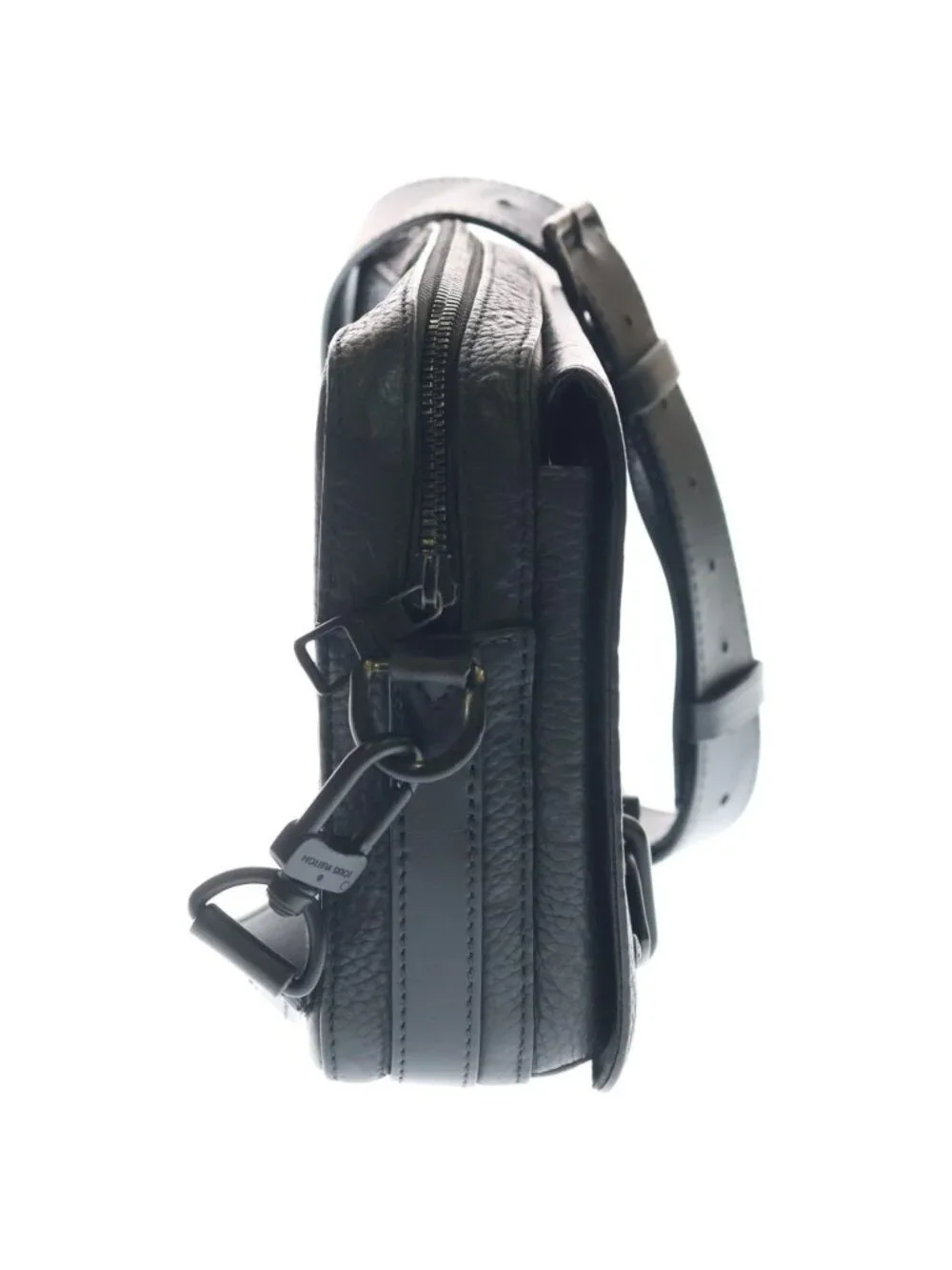 Louis Vuitton Steamer Messenger Monogram Taurillon Leather Shoulder Bag Black